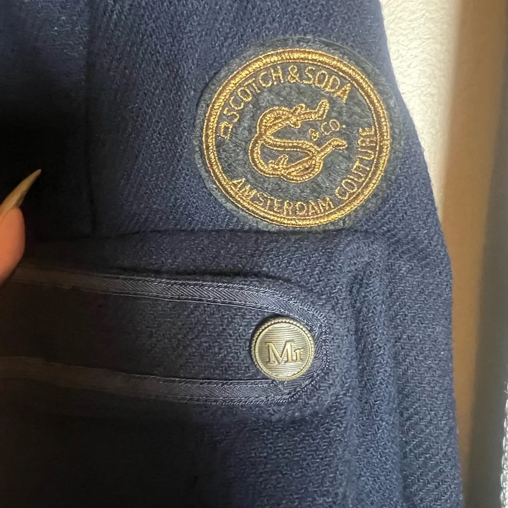 Scotch & Soda Dark Blue Textured Blazer - Picture 5 of 12